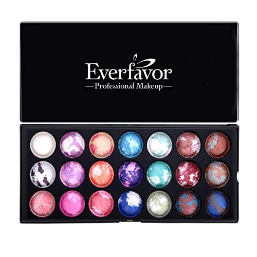 21 Color Everfavor Makeup Palette Shimmer Eyeshadow Palettes Baked Eye Shadows Cosmetics Pallet with Galaxy Colors (21 Color, 04)