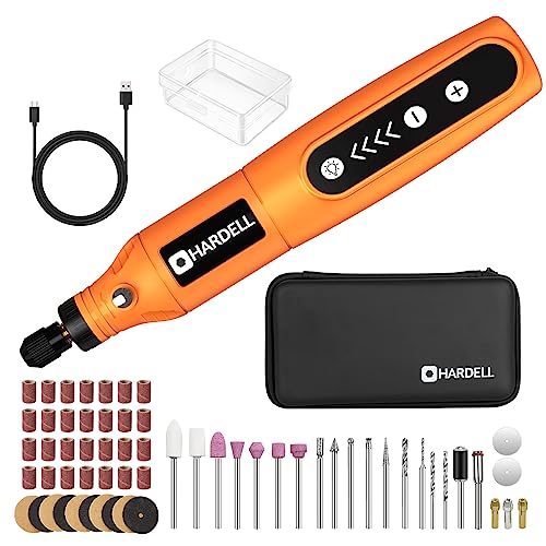 HARDELL Mini Cordless Rotary Tool, 5-Speed and USB Charging Rotary Tool Kit with 55 Accessories, Multi-Purpose 3.7V Power Rotary Tool for Sanding, Polishing, Drilling, Etching, Engraving, DIY Crafts