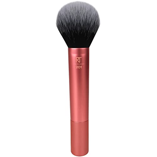 Real Techniques Ultra Plush Powder Makeup Brush, For Setting Powder, Bronzer, & Blush, Sheer, Buildable Coverage, Large, Fluffy Powder Brush, Vegan, Cruelty-Free & Synthetic Bristles, 1 Count - Orange - Bronzer & Powder Cheek Makeup Brush