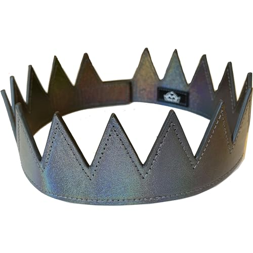 King Queen Princess Prince Crown Hat - Short Spike - Fully Adjustable - Grey