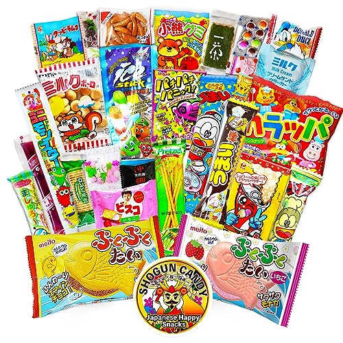 SHOGUN CANDY, Japanese Snacks & Japanese Candy Kawaii Dagashi Assortment 30 Pieces