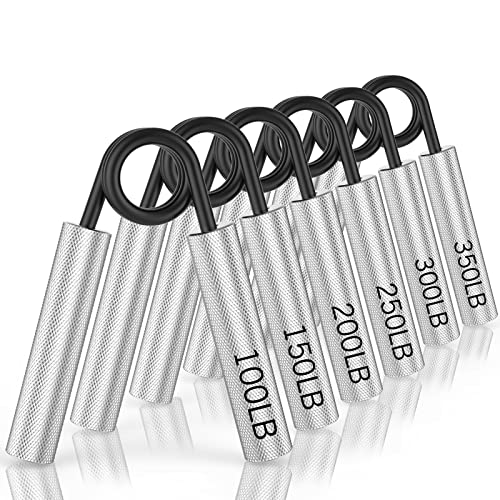 ZEAGUS Grip Strength Trainer 6 Pack,100LB-350LB Metal Hand Grip Strengthener,Non-Slip Heavy-Duty Forearm Exerciser,Hand Gripper for Muscle Building and Hand Rehabilitation Exercising - 4Packs，50+100+150+200LB