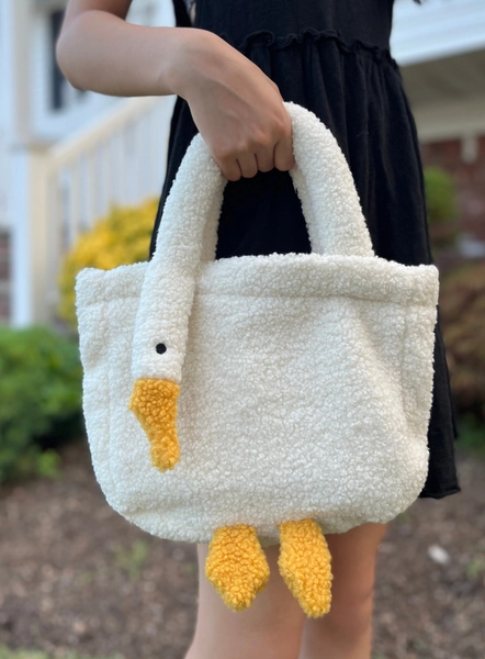 Crossbody/Top Handle Fuzzy Goose Bag