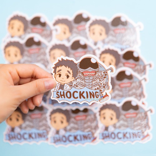 Dorohedoro Professor Kasukabe x Jonson "SHOCKING" Die Cut Vinyl Sticker