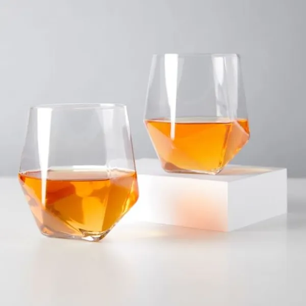 Faceted Crystal Tumblers pack of 2