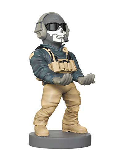 Power Up Factory Exquisite Gaming: Call of Duty: Lt. Simon "Ghost" Riley - Original Mobile Phone & Gaming Controller Holder, Device Stand, Cable Guys, Licensed Figure