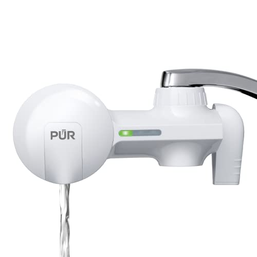 PUR Faucet Mount Water Filtration System, 2-in-1 Powerful Filtration with Lead Reduction, Horizontal, White, PFM150W - White