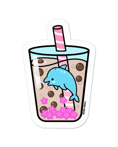 Starry Dolphin Glossy Laminated Sticker