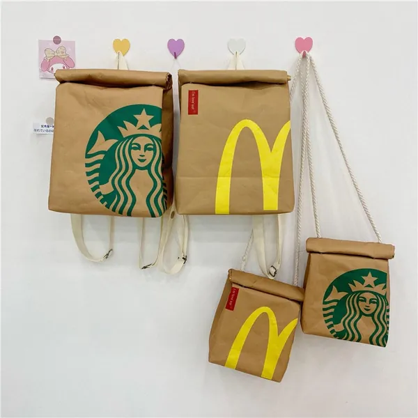 Smilebucks ( Starbucks ) Backpack - Recycled Polyester - Quirky Design，Starbucks backpack, vintage travel bag, funny schoolbag