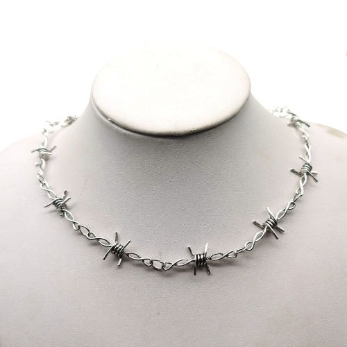 Silver Wire Iron Unisex Choker - 1