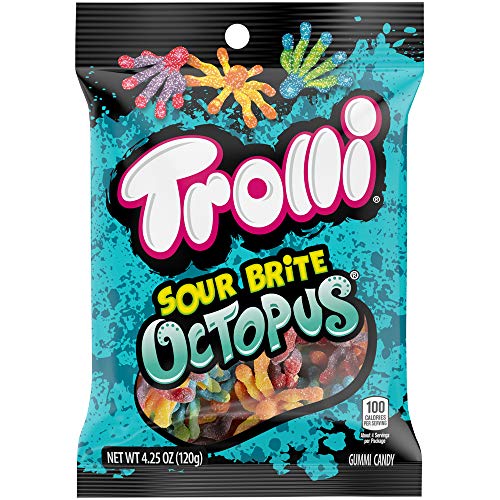Trolli Sour Brite Octopus Gummy Worms, 4.25 Ounce - Assorted - 4.25 Ounce (Pack of 1)