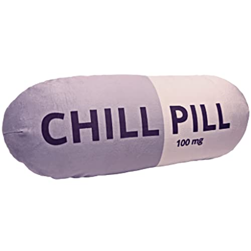MRJ Products Chill Pill Pillow - Preppy Cute Trendy Room Decor Aesthetic Throw Pillows, College Dorm Teenager Y2K Teacher Doctor Nurse Lawyer Student Friend Sister Birthday for her - Purple