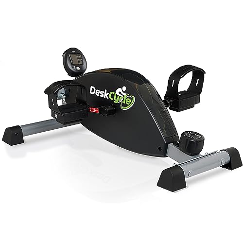 DeskCycle Under Desk Bike Pedal Exerciser - Mini Exercise Bike Desk Cycle, Leg Exerciser for Physical Therapy & Desk Exercise - Adjustable Leg and Standard Versions - Black Adjustable Height
