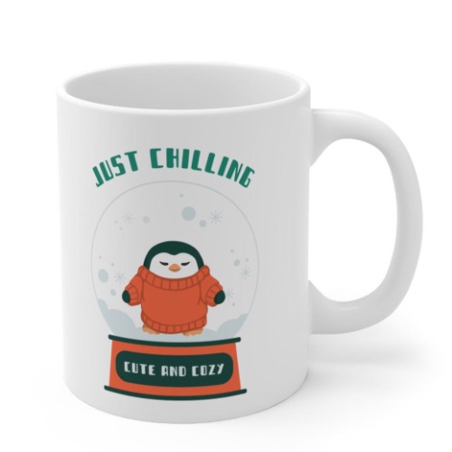 Just Chilling Cute Penguin Mug - 11oz