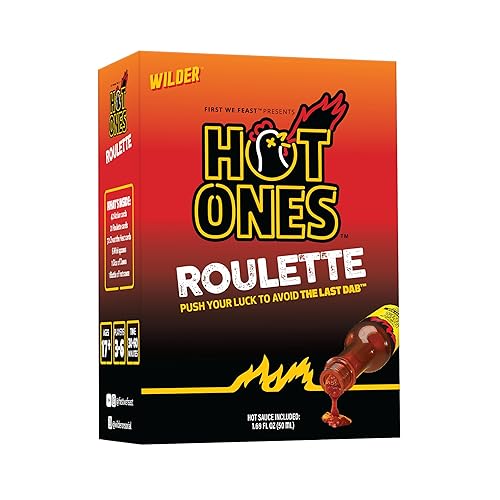 Wilder Hot Ones Roulette – Hot Sauce Included – A Push Your Luck Party Game - Hot Ones Roulette