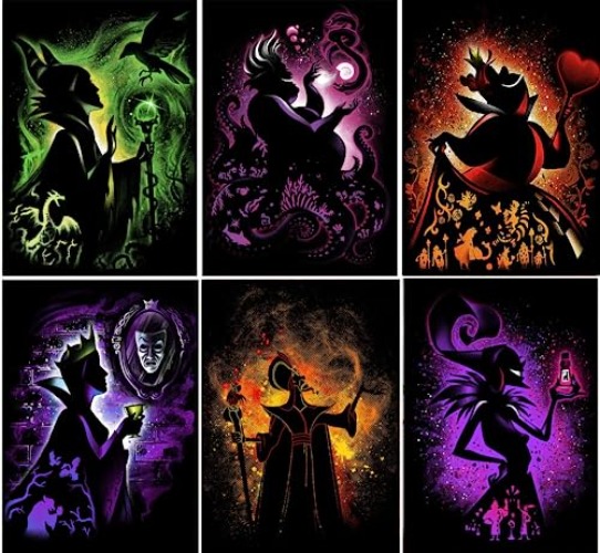 5D Adult Diamond Art Painting Kit,Villain Diamond Painting Kit-6 Pieces,Round Diamond Digital Painting Kit,Gemstone Art Painting Kit,DIY Diamond Painting Kit for Beginners (11.8x15.7 inches) - Villains - 6pcs