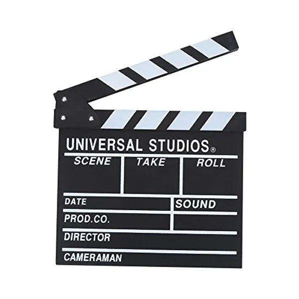Acouto Movie Director Clapboard, Professional Vintage Action Scene Clapperboard Studio Video TV Movie Film Clap Board Prop Slate Cut Action Scene Clapper Hollywood Director