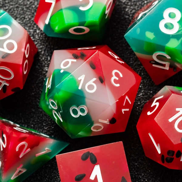 Watermelon Resin Dice Set