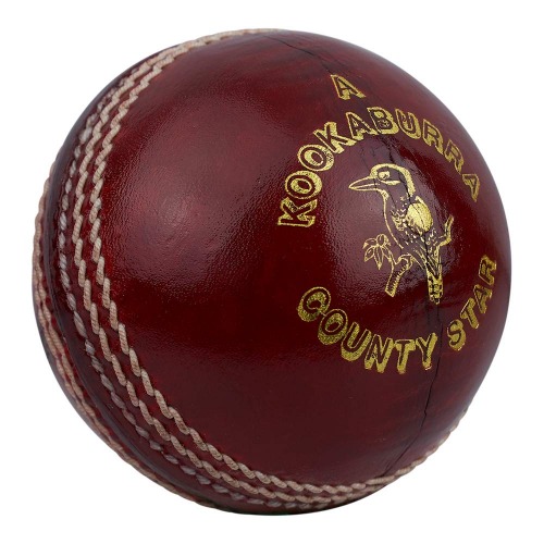 Kookaburra County Star Cricket Ball, Red - Mens and Youths - Mens