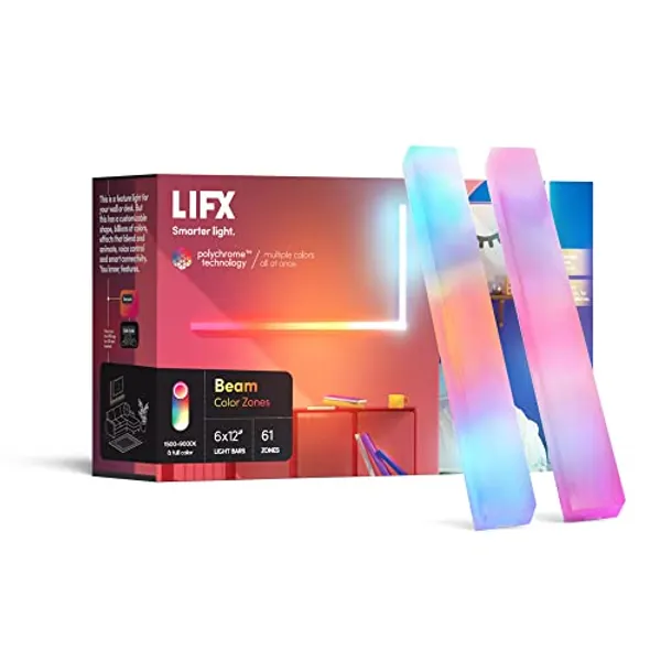 LIFX Beam Smart Light Bar 6 Piece Kit (L3BEAMKITUS), Multicolor, 6 Count, 33 Watts