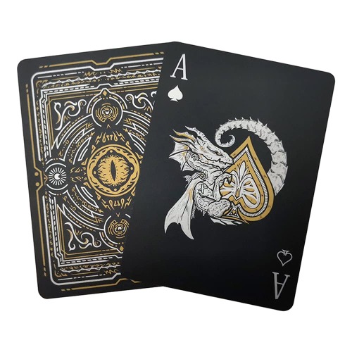 ACELION Waterproof Plastic Playing Cards, Deck of Cards, Gift Poker Cards (Black Dragon)