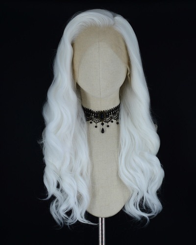 White Curly Synthetic Lace Front Wig WW321 | Default Title