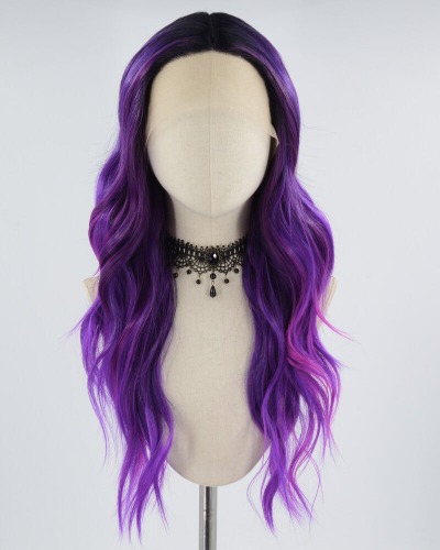 Ombre Purple Curly Synthetic Lace Front Wig WW625 | Default Title
