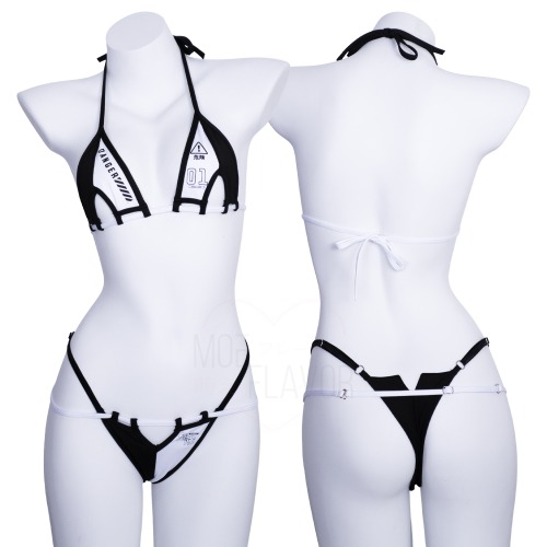 Swimsuit Danger Gamer Bunny Bikini | White / M/L