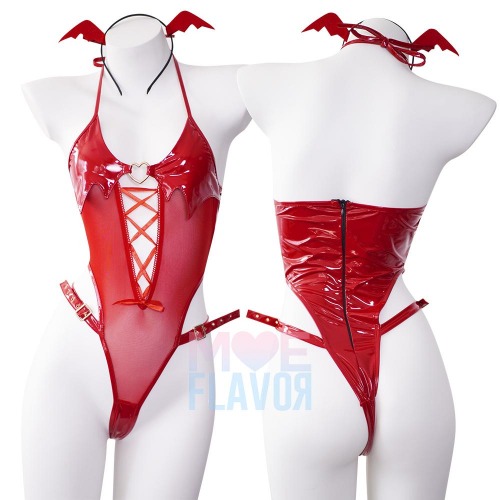 Sheer Succubus Bodysuit | Red / M/L