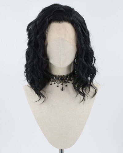 Curly Natural Black Short Synthetic Lace Front Wig WW024 | Default Title