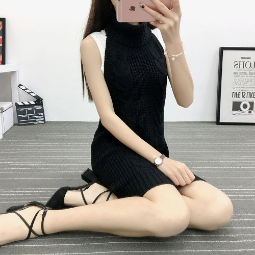 SEXY BACKLESS SWEATER YV22771 | L / black