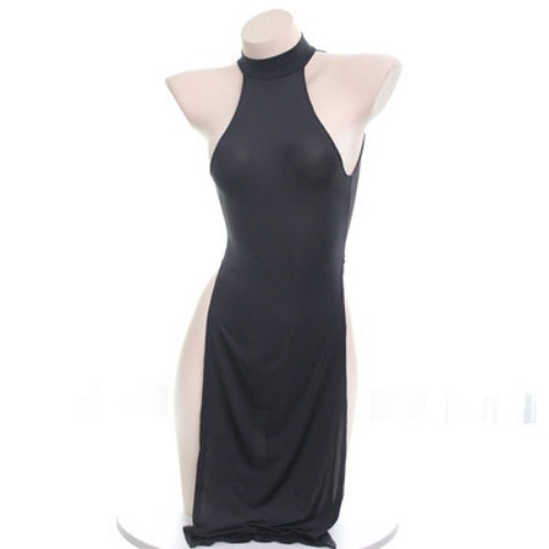 Open back cheongsam yv30639 | black