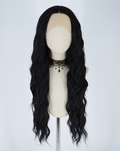 Black Curly Long Synthetic Lace Front Wig WW090 | Default Title