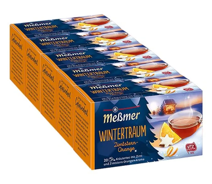 Meßmer Wintertraum Zimtstern/ Orange 20 Teebeutel, 5er Pack (5 x 40 g)