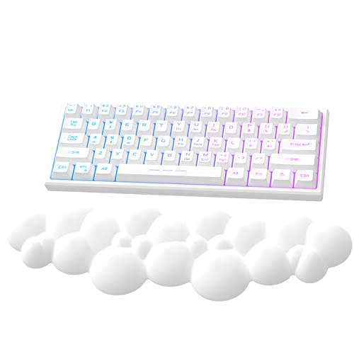 Attack Shark weiß Cloud Weiche, bequeme Tastatur-Handballenauflage, rutschfeste, ergonomische Wrist, Schreibtisch-Wrist, mechanische TKL/Gaming-Tastatur in voller Größe, 15,2 x 4,4 x 1,2 Zoll Wrist - Cloud Handballenauflage - Weiß