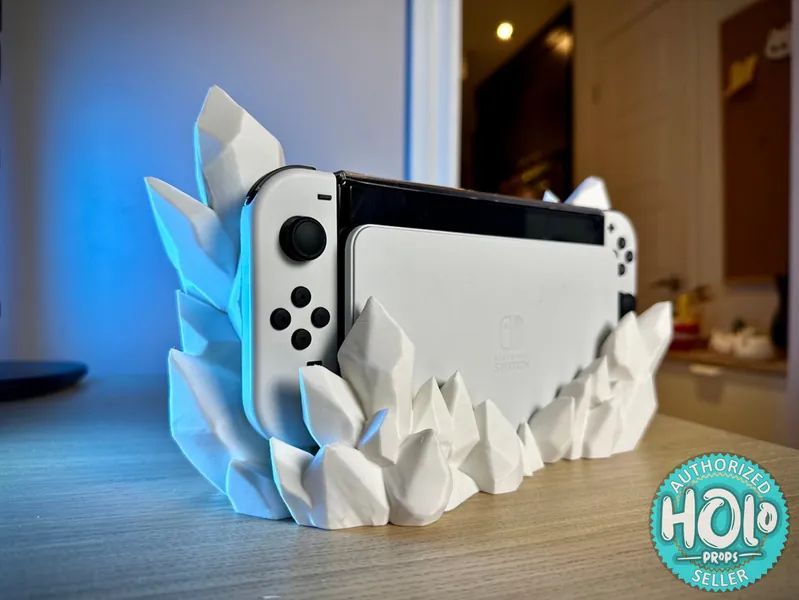 Crystal Dock Gaming Room Decor Compatible With The Nintendo Switch Console | Desk Top Gift | Gamers Gift | 3D Printed Desktop Gift