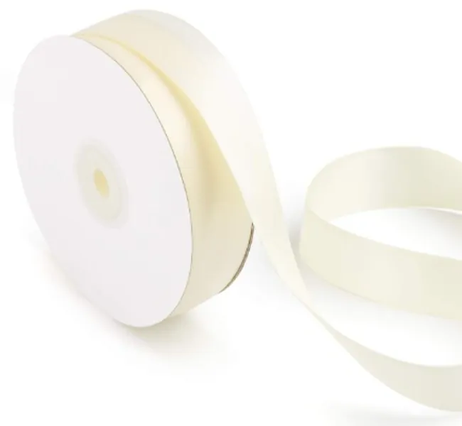 ABSOFINE Satinband Geschenkband 25m x 25mm Doppelsatinband Beige Schleifenband Hochzeit Dekoband Geschenkband Antennenband
