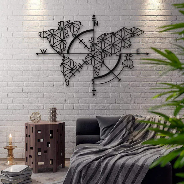 Map of Life - Metal World Map by Northshire Wall Art - 185cm x 135cm / 72.84'' x 53.15''