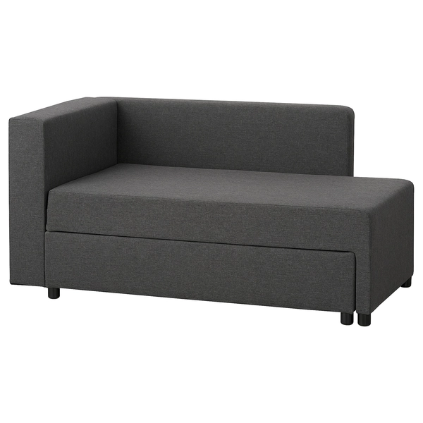 BYGGET Chaise-longue/divano letto - Knisa/grigio scuro con contenitore