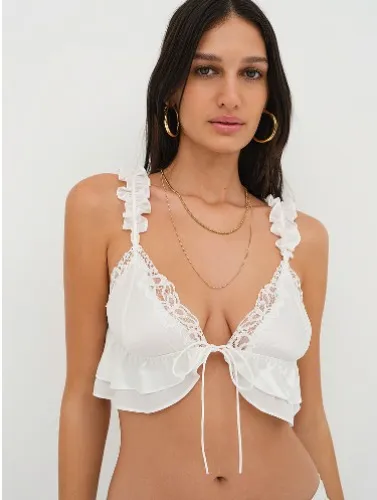 Butterfly Lace Ruffle Bralette