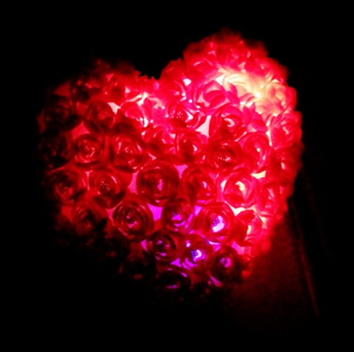 Rose Shaped Luminous Cushions: Perfect Wedding Gift - Red