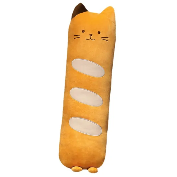 DITUCU Bread Pillow Long Cat Plush Doll Toy Soft Cartoon Kitten Stuffed Animal Funny Food Plushie Gift for Kids Girlfriend Multiple Size (39.3 inch, Orange)