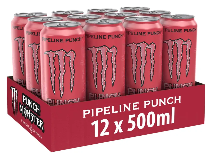 Monster Energy Pipeline Punch, 12x500 ml, Einweg-Dose, mit einem Mix aus Maracuja, Orange und Guave - 