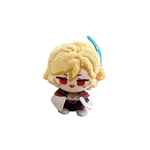 CALEMBOU Anime Plush Keychain, 4" Cute Chibi Plush Figure Key chain Pendant for Backpack, Al Haitham Kaveh Zhongli Childe Doctor Plush for Genshin Fans (Kaveh) - Kaveh