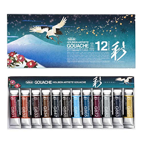 Holbein Irodori Artist Gouache - Winter, Set of 12, 15 ml, Tubes