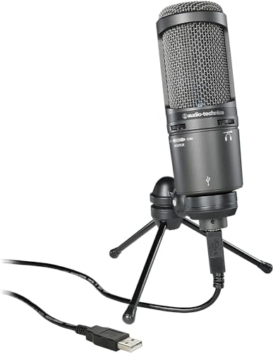 Audio-Technica 2020USB+ Cardioid Condenser Microphone (USB connection) Grey - Dark Grey - USB