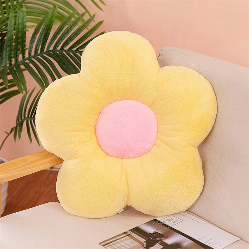 Colorful Cute Kawaii Flower Cozy Cushion - yellow