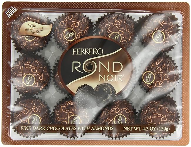 Ferrero Rondnoir Dark Chocolates w/ Almonds, 12 Piece