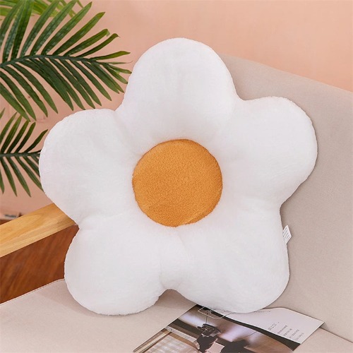 Colorful Cute Kawaii Flower Cozy Cushion - White
