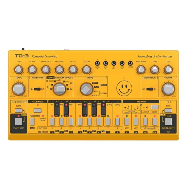 Behringer TD-3-AM Analog Bass Line Synthesizer, LTD Yellow at Gear4music